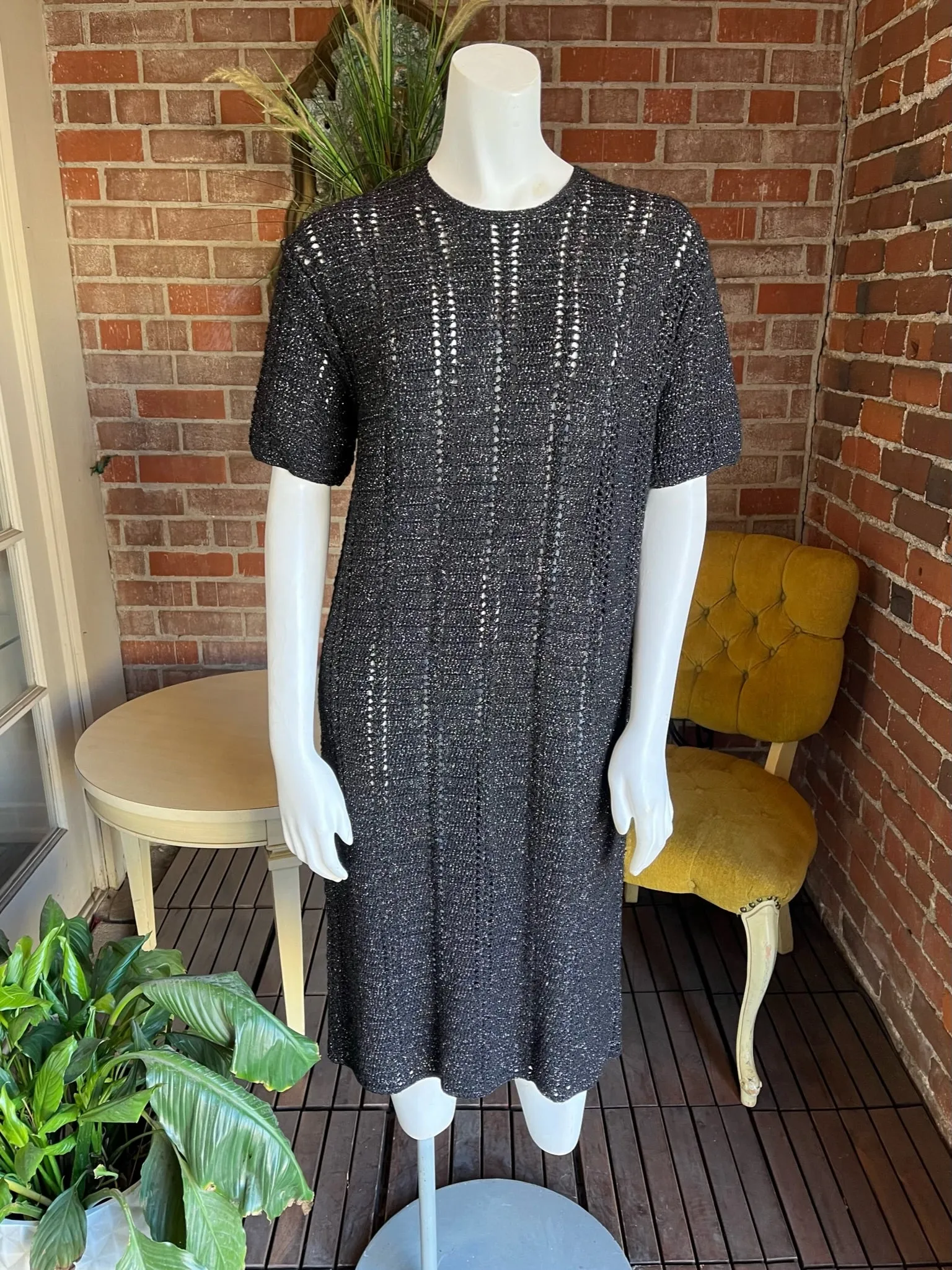 1960s Rainbow Crochet Sweater Dress