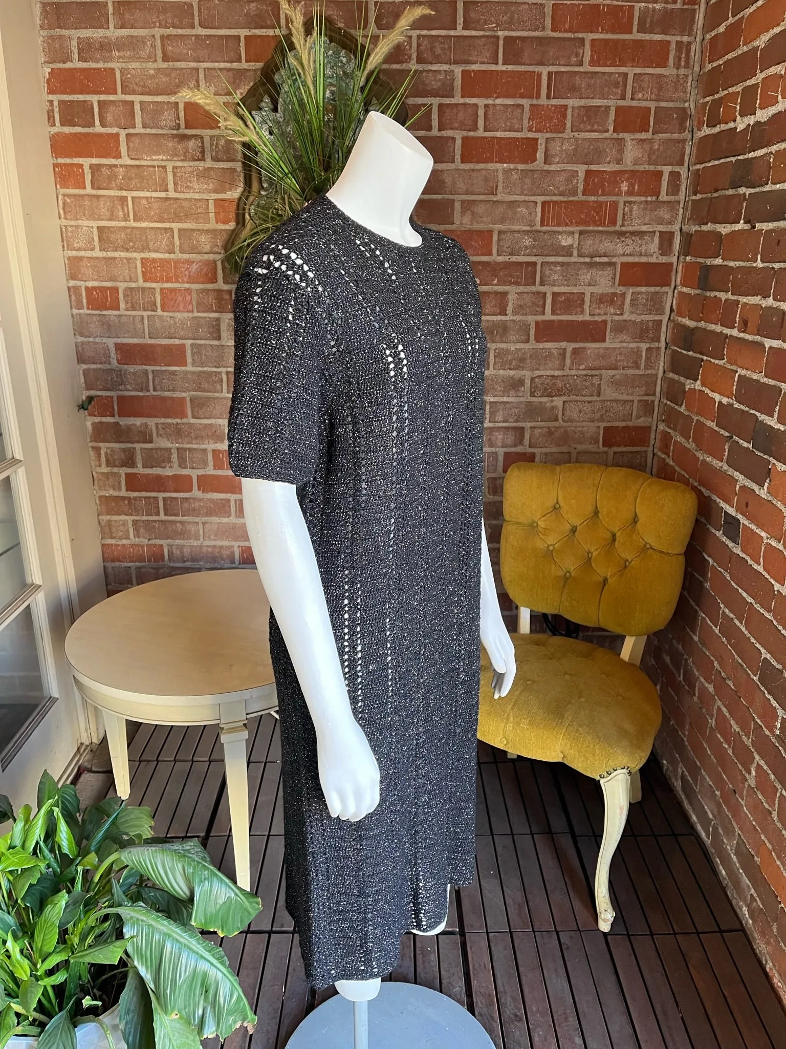 1960s Rainbow Crochet Sweater Dress