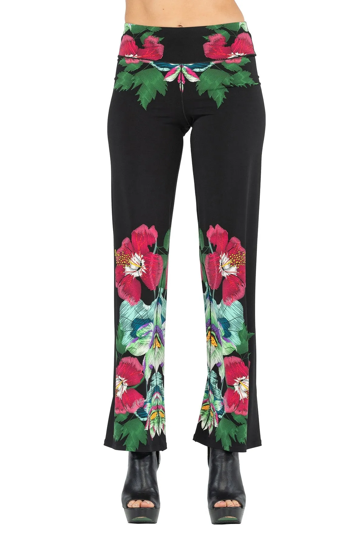 3.5" Yoke Straight High Elastic Waist Long Pant