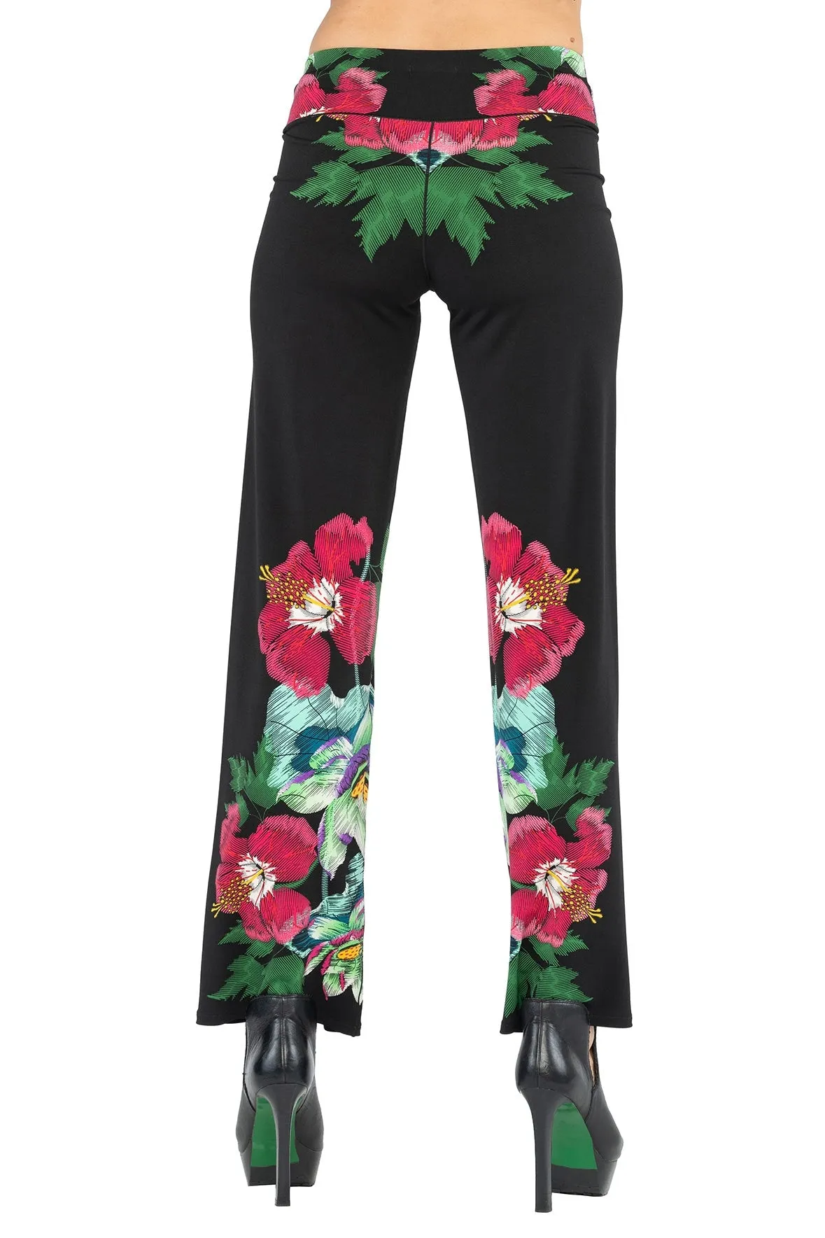 3.5" Yoke Straight High Elastic Waist Long Pant