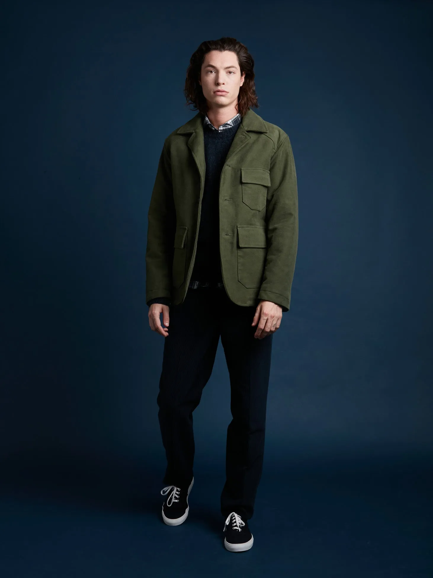 AADERBALE GREEN MOLESKIN JACKET