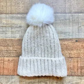 Akira Beige Knit Pom Beanie