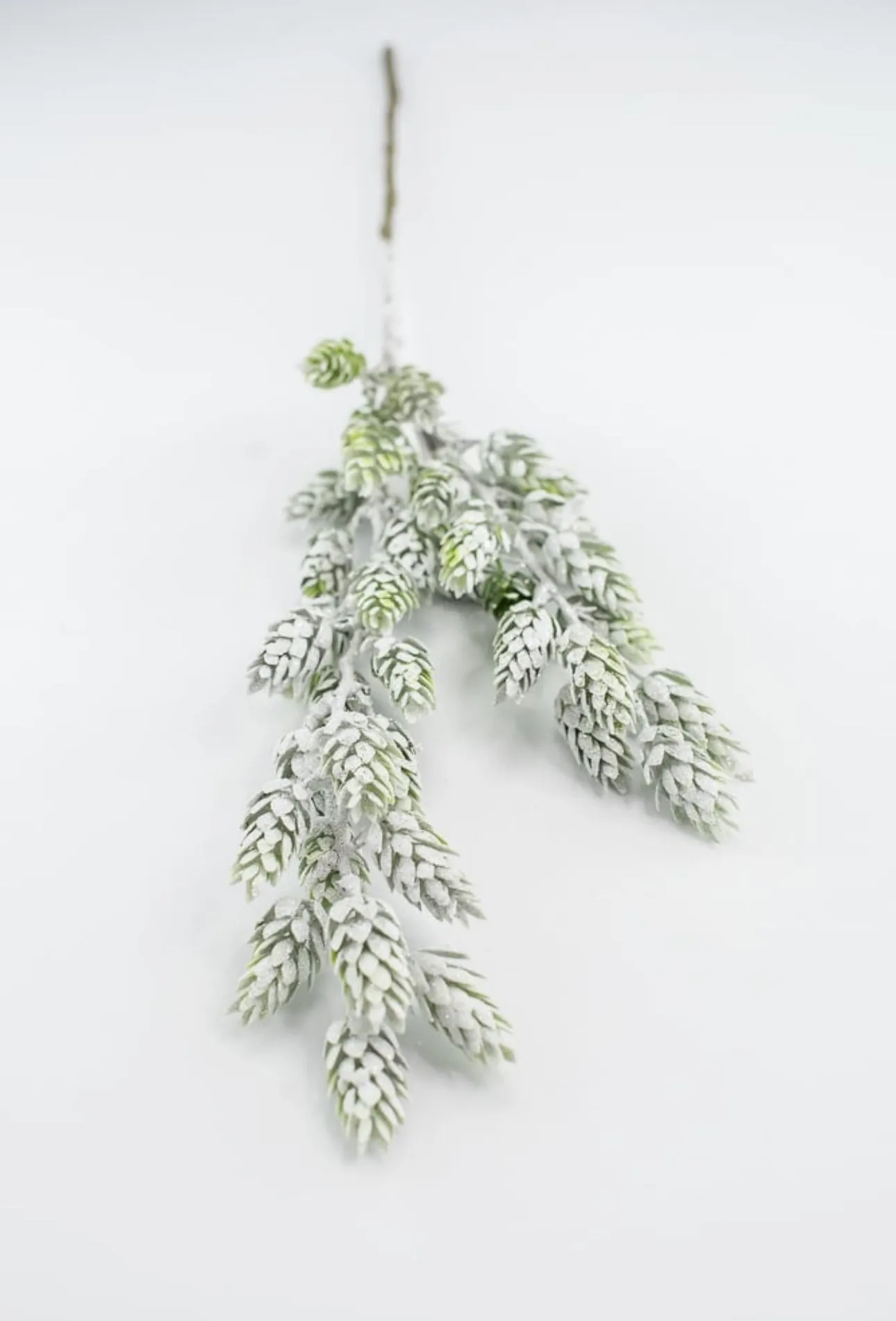 Artificial, frosted, hops greenery spray