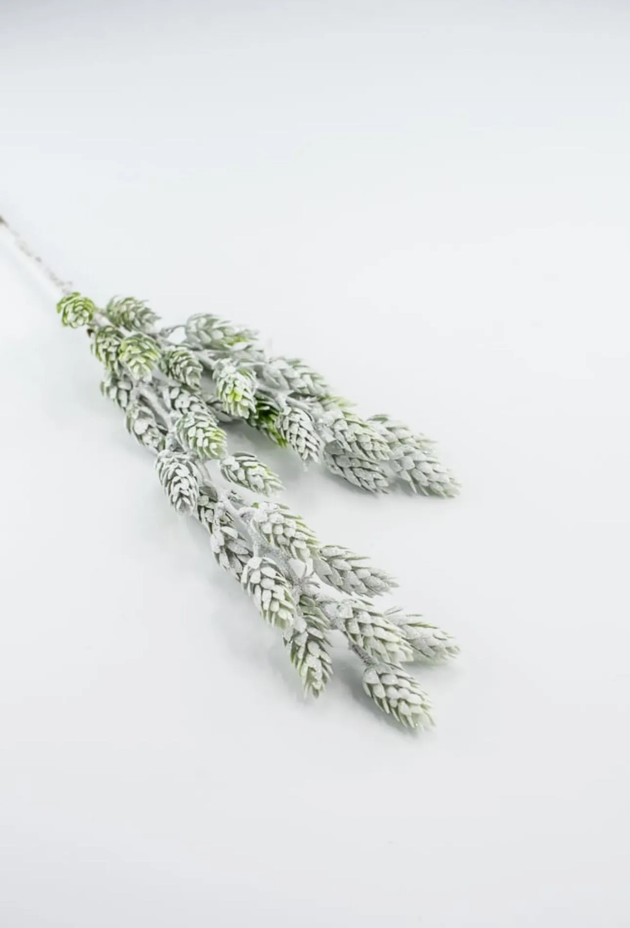 Artificial, frosted, hops greenery spray