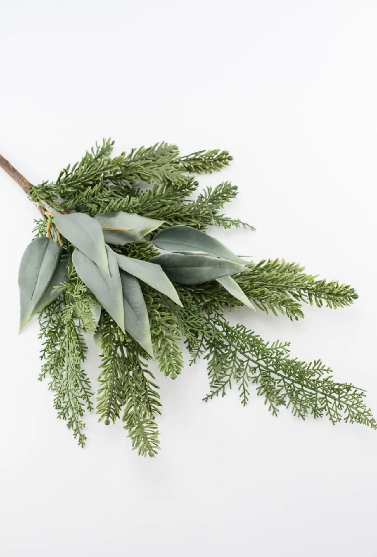 Artificial pine and eucalyptus greenery spray