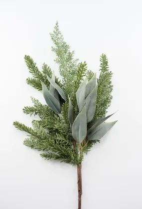 Artificial pine and eucalyptus greenery spray