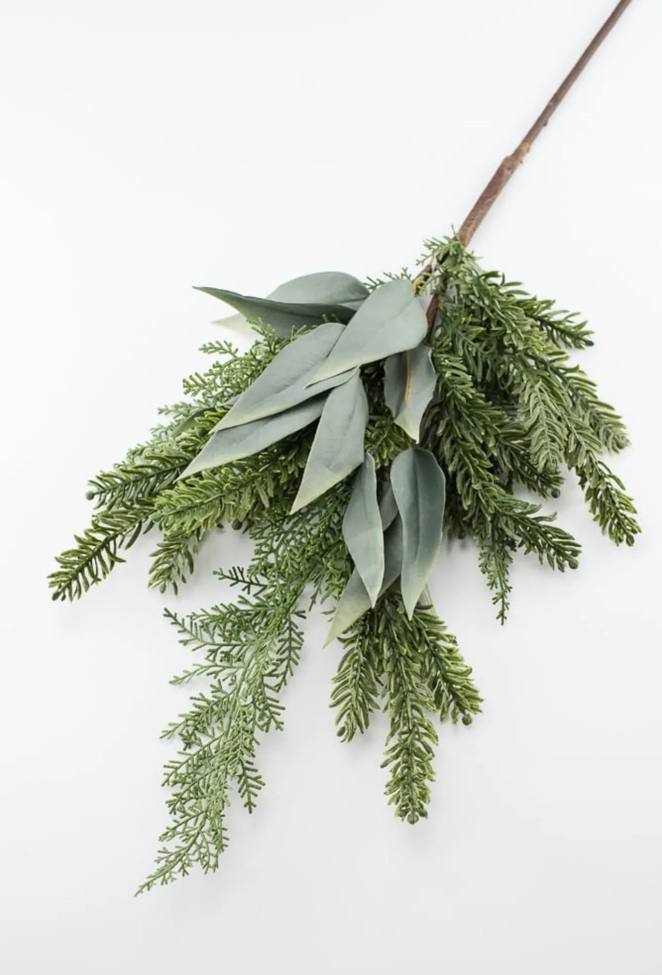Artificial pine and eucalyptus greenery spray