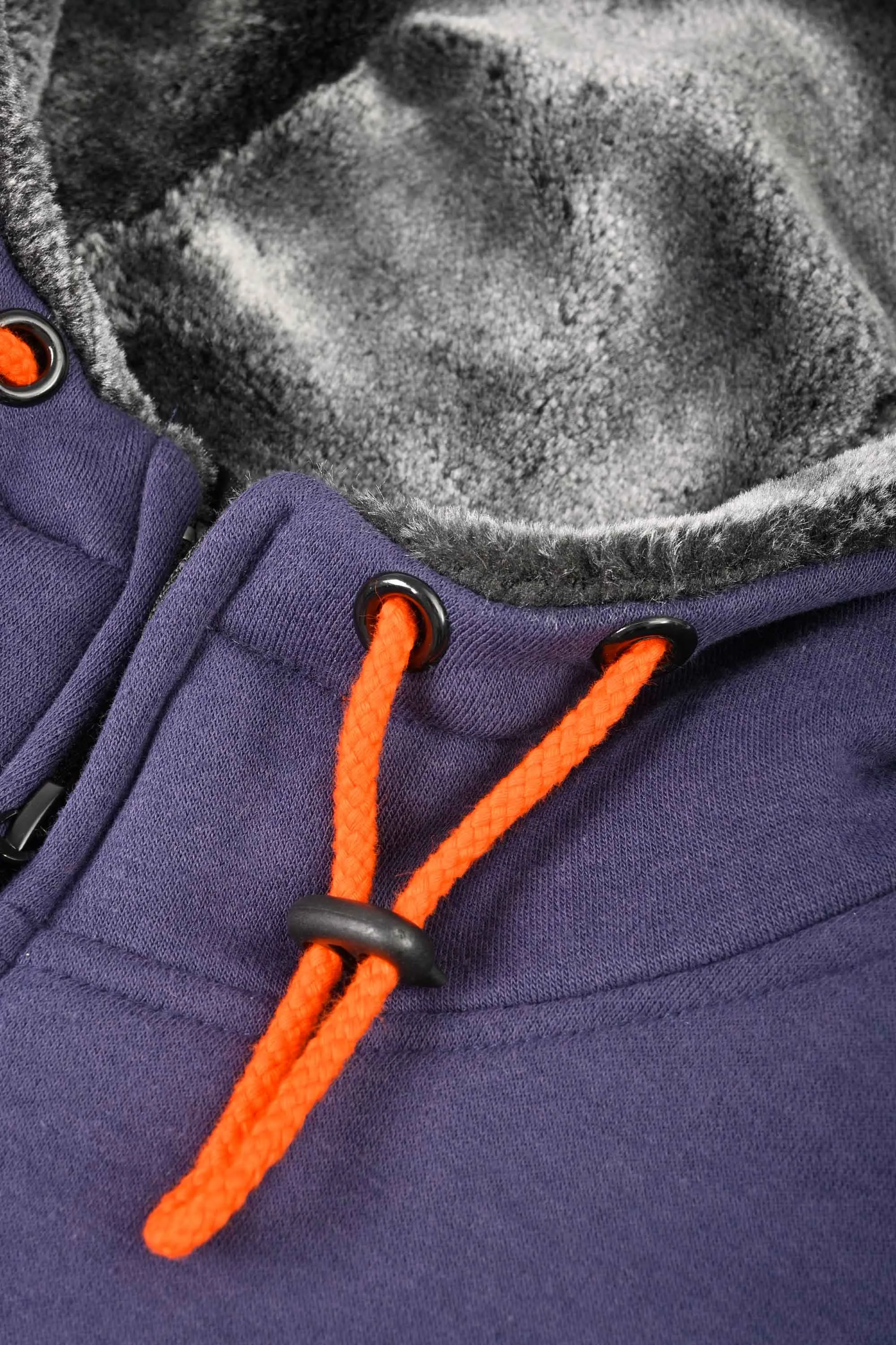 Axinite Men's AX 96 Contrast Panel Fleece Zipper Hoodie.