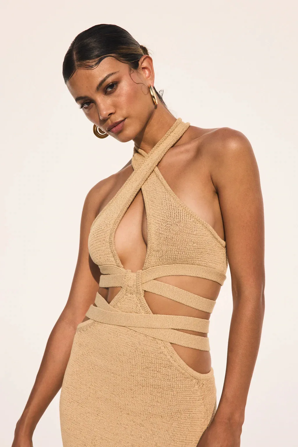 Aziza Knit Dress - Sand