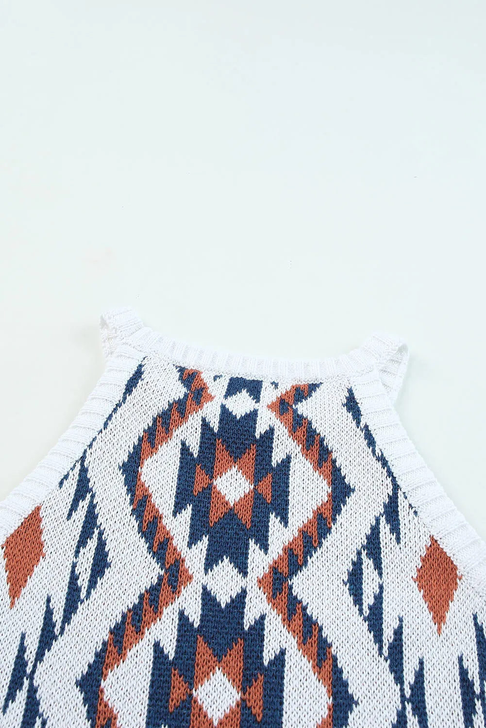 Aztec Geometric Print Knitted Tank Top