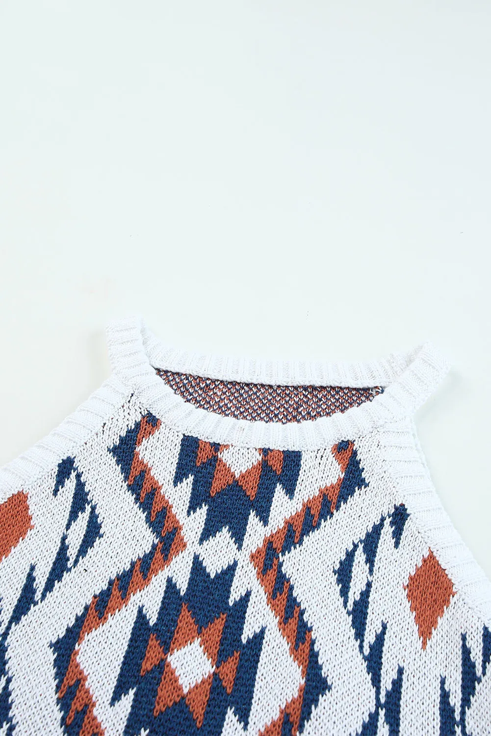Aztec Geometric Print Knitted Tank Top