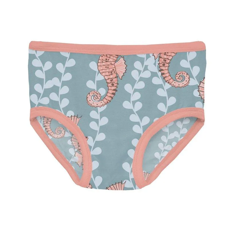 Bamboo Underwear (Set of 3) - Stormy Sea Seahorses, Natural & Baby Rose Shells & Starfish