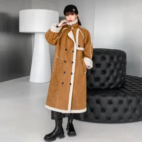 Beat the Winter Blues with Stylish Women's Suede Long Coats