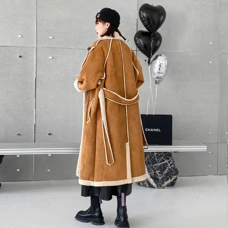 Beat the Winter Blues with Stylish Women's Suede Long Coats