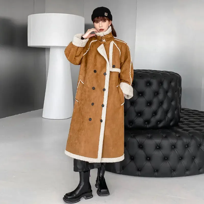 Beat the Winter Blues with Stylish Women's Suede Long Coats