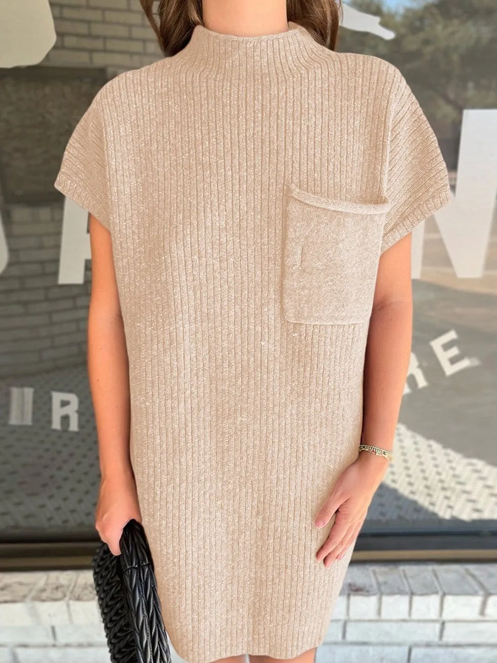 Beige Knit Dress