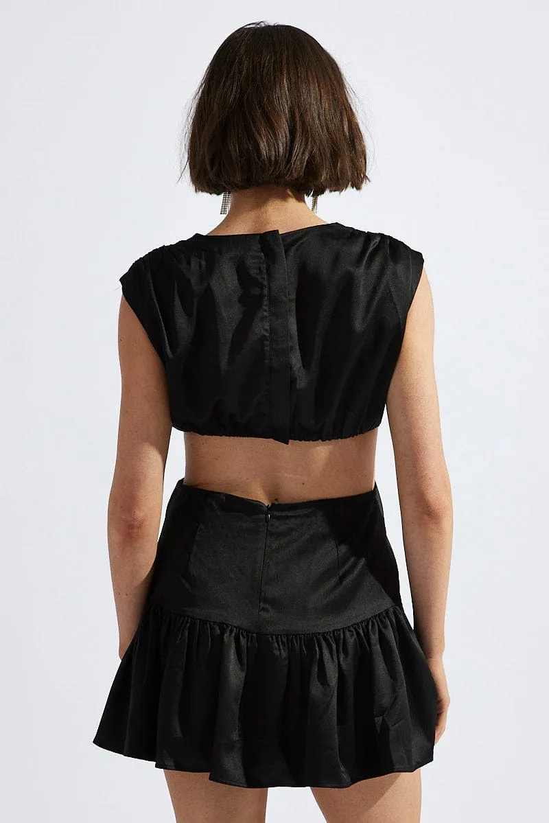 Black Black Ring Detail Keyhole Dress