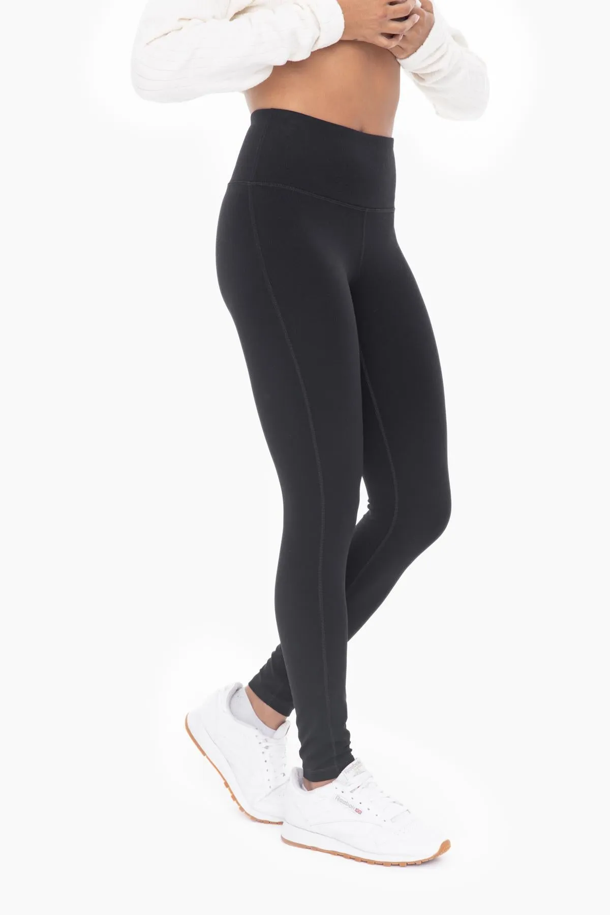 Black - Bronze Tactel Lycra High Impact Leggings by Mono B
