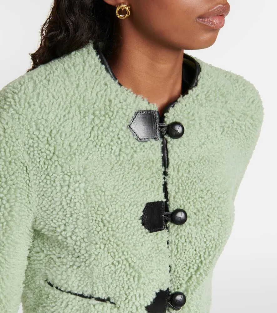 Blancha Leather-trimmed shearling jacket