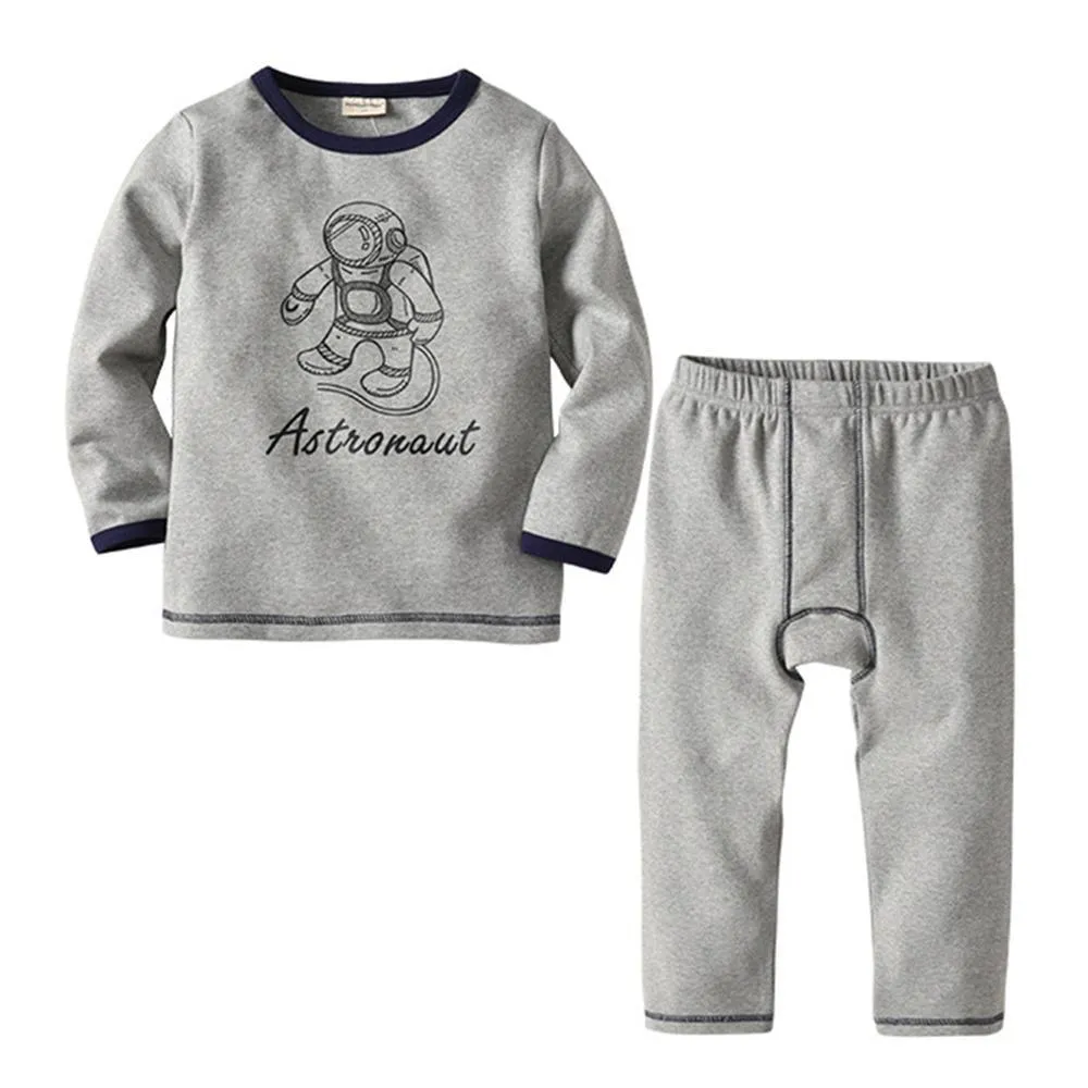 Boys Cartoon Letter Long Sleeve Thermal underwear Kids Wholesale Clothing