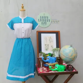 Cathy | Vintage 1960s 1970s Dual-tone Color-blocked Day dress