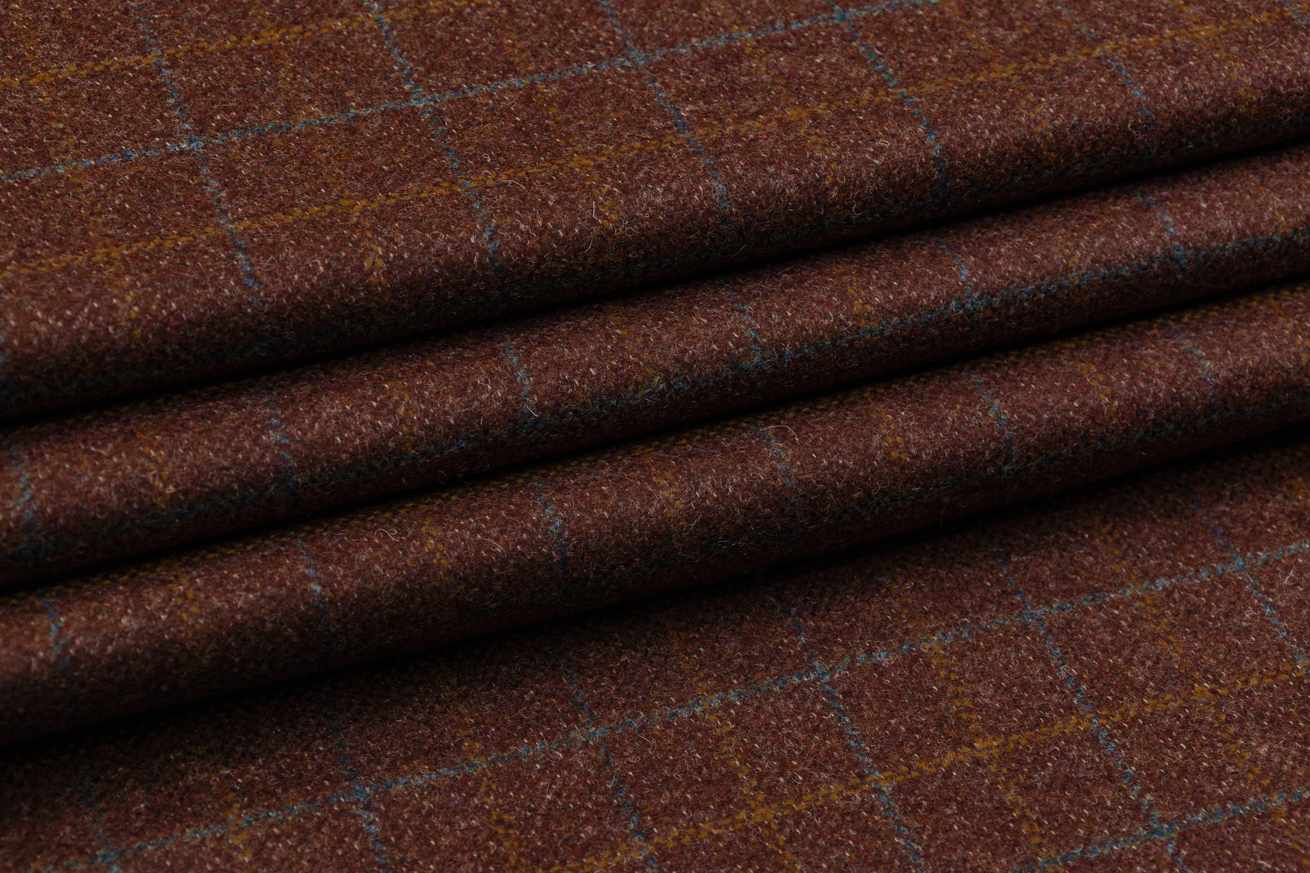 Checked Italian Wool Suiting - Brown