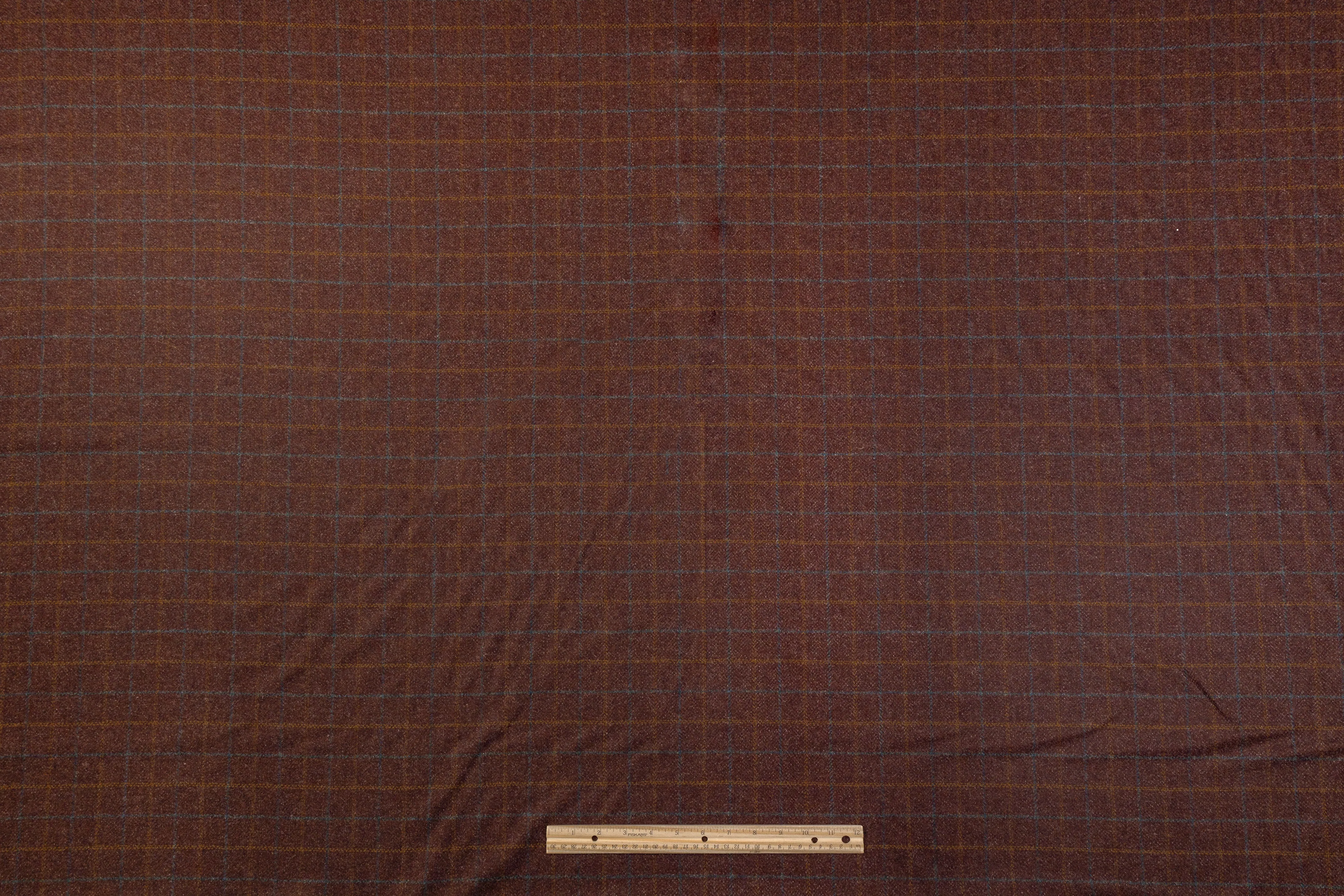 Checked Italian Wool Suiting - Brown