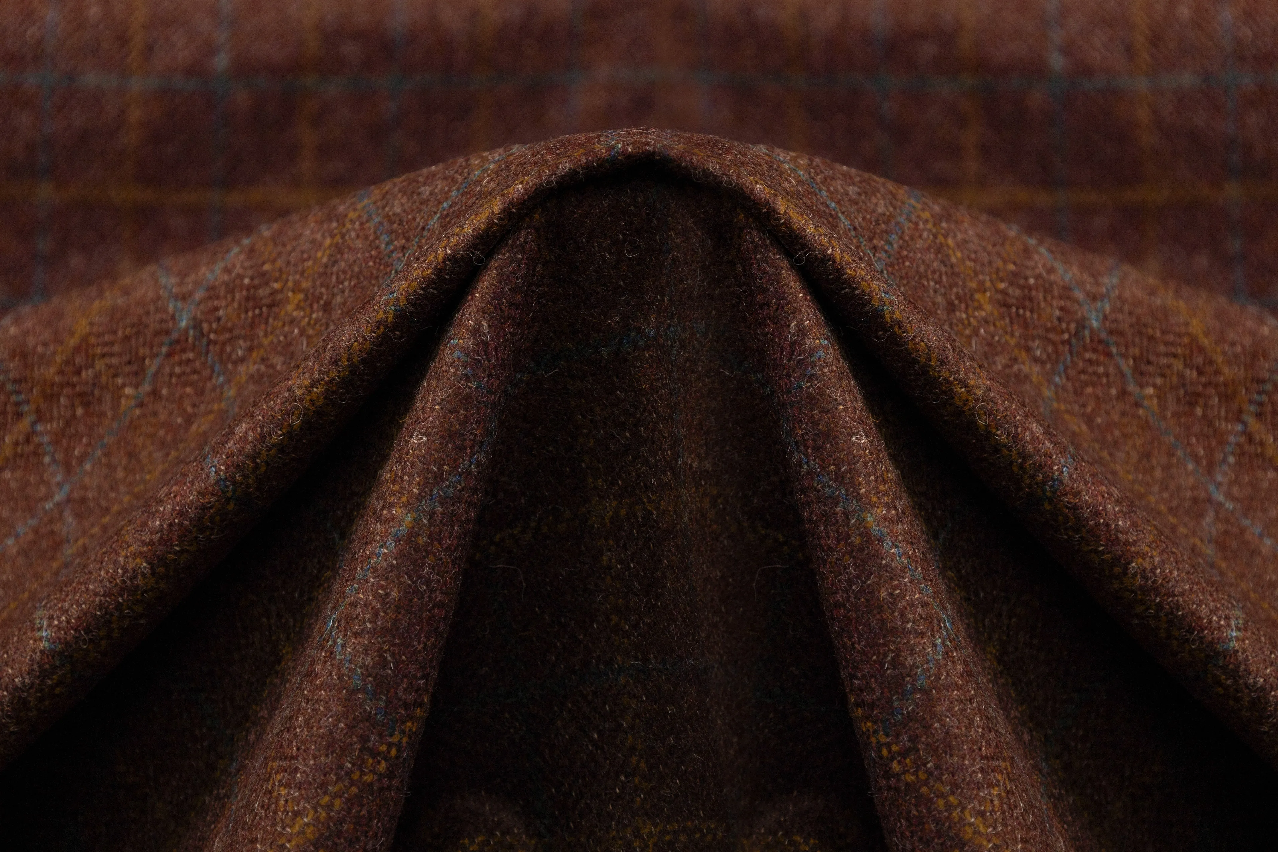 Checked Italian Wool Suiting - Brown