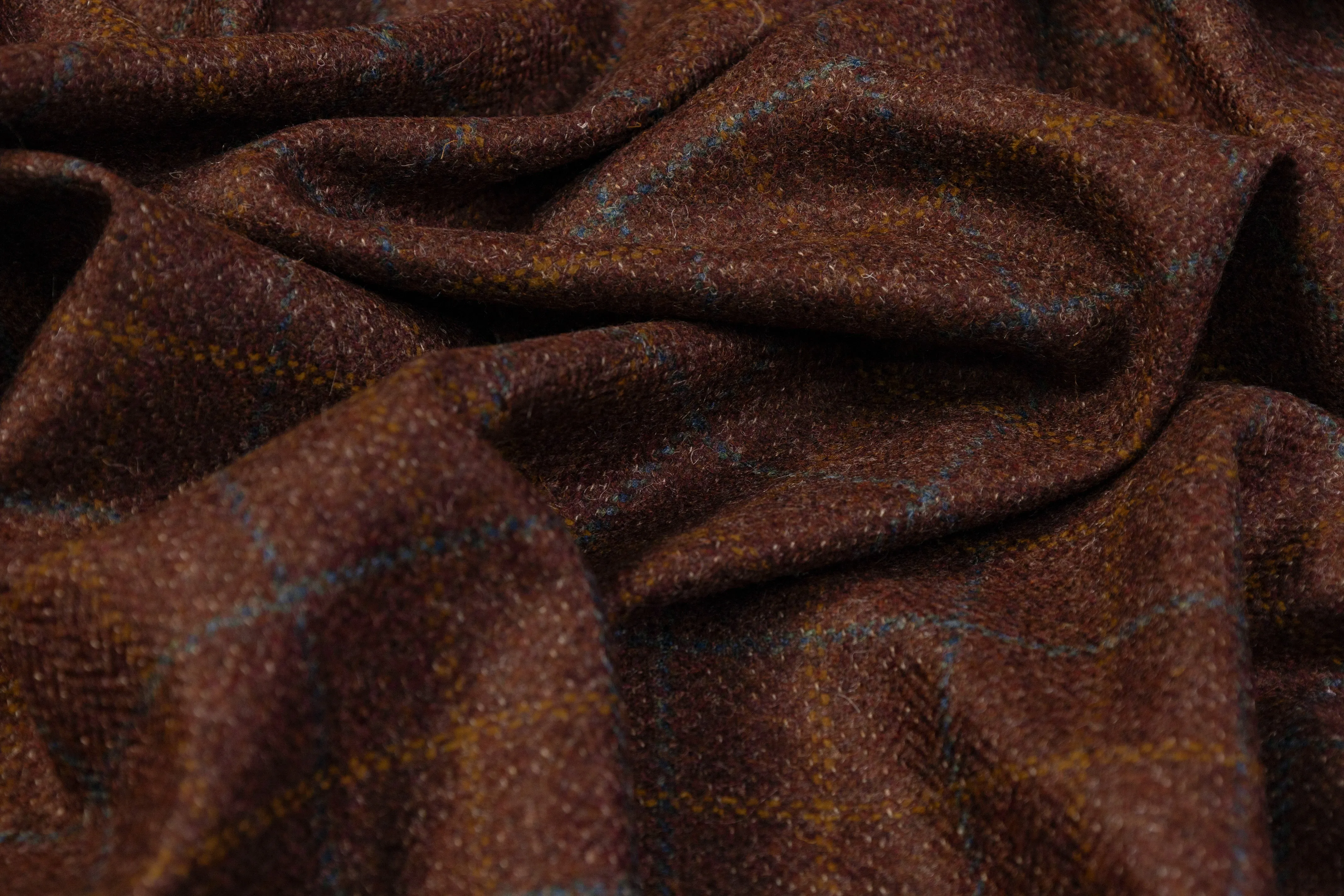 Checked Italian Wool Suiting - Brown