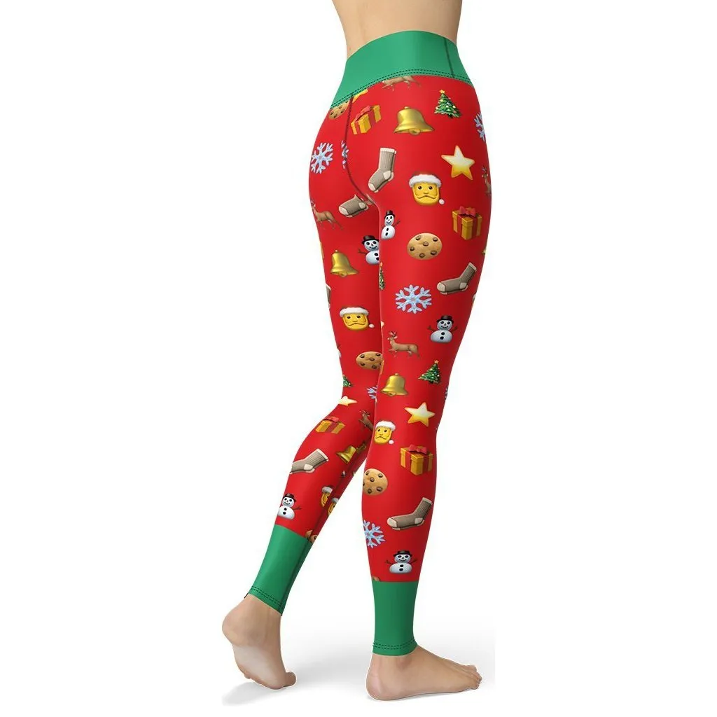 Christmas Emoji Yoga Leggings