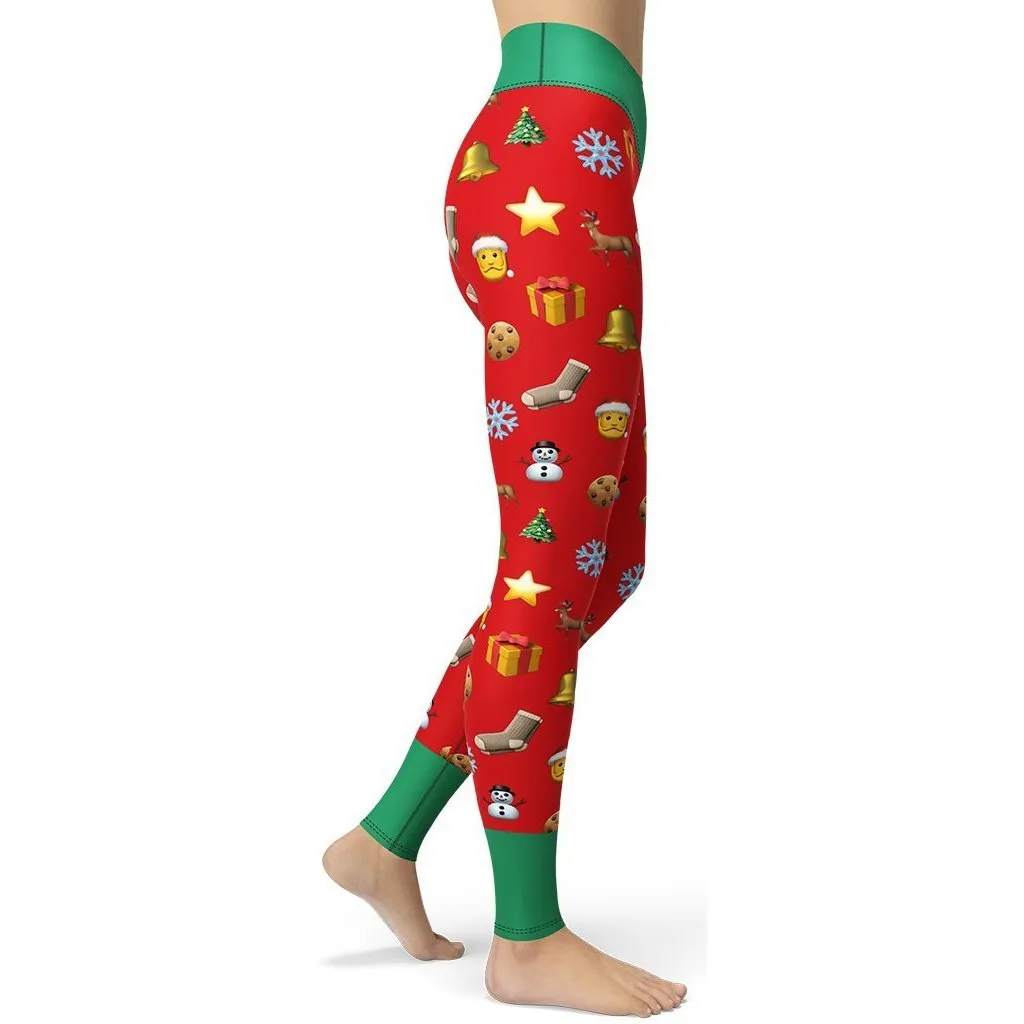 Christmas Emoji Yoga Leggings