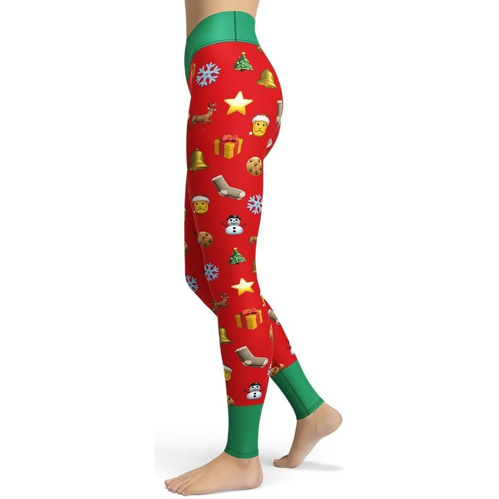 Christmas Emoji Yoga Leggings