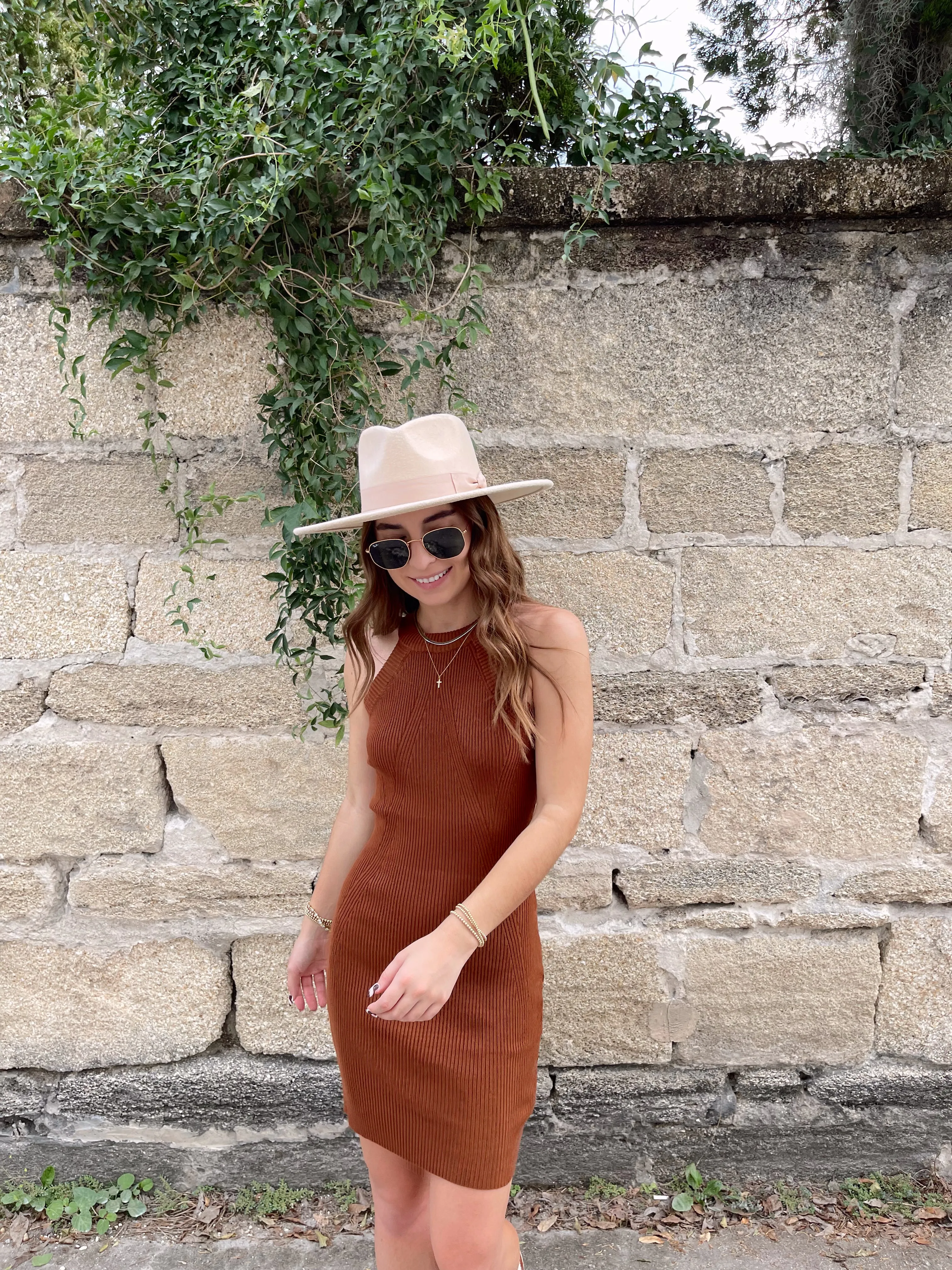 Cinnamon Knit Mini Dress