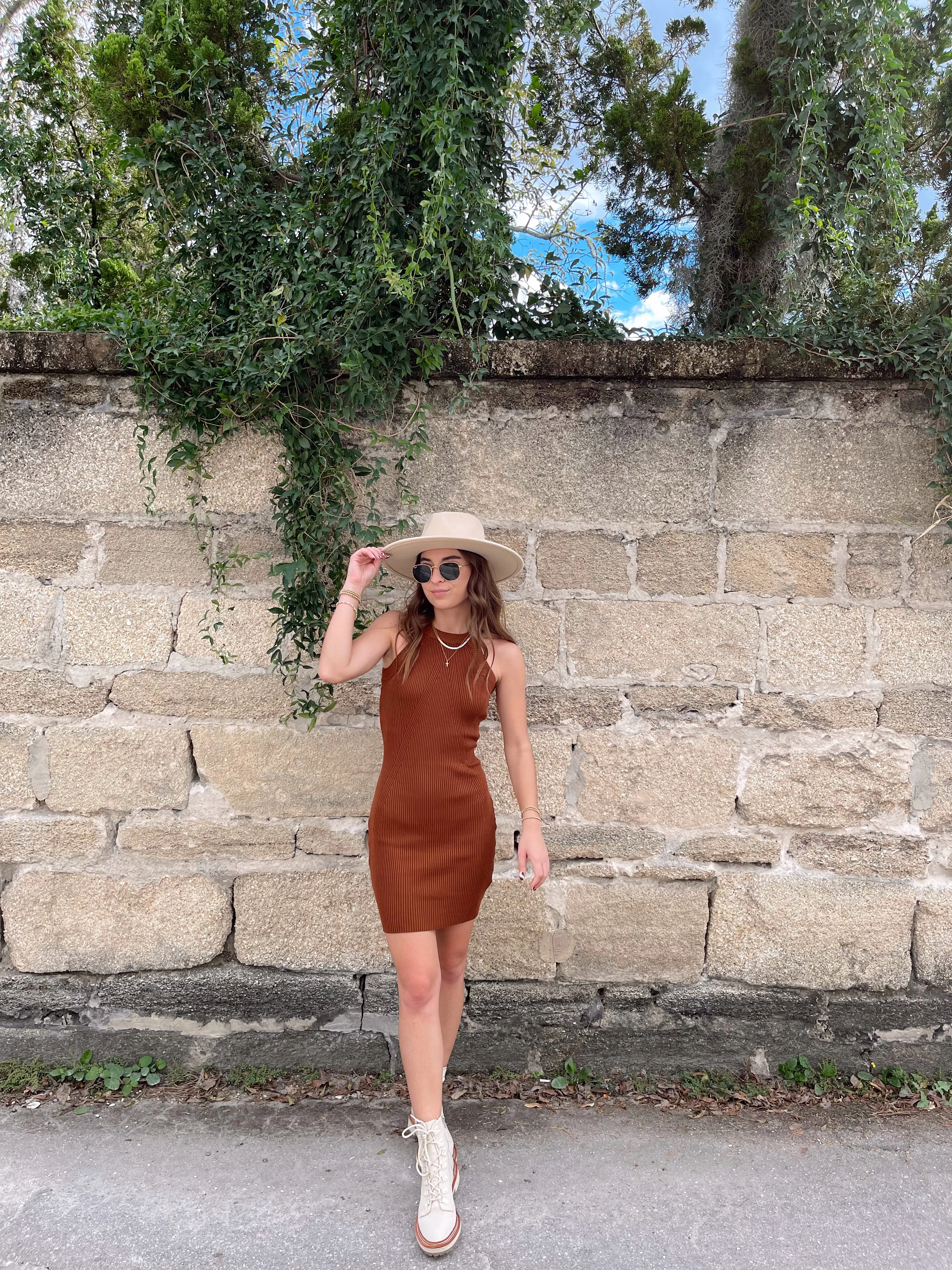 Cinnamon Knit Mini Dress