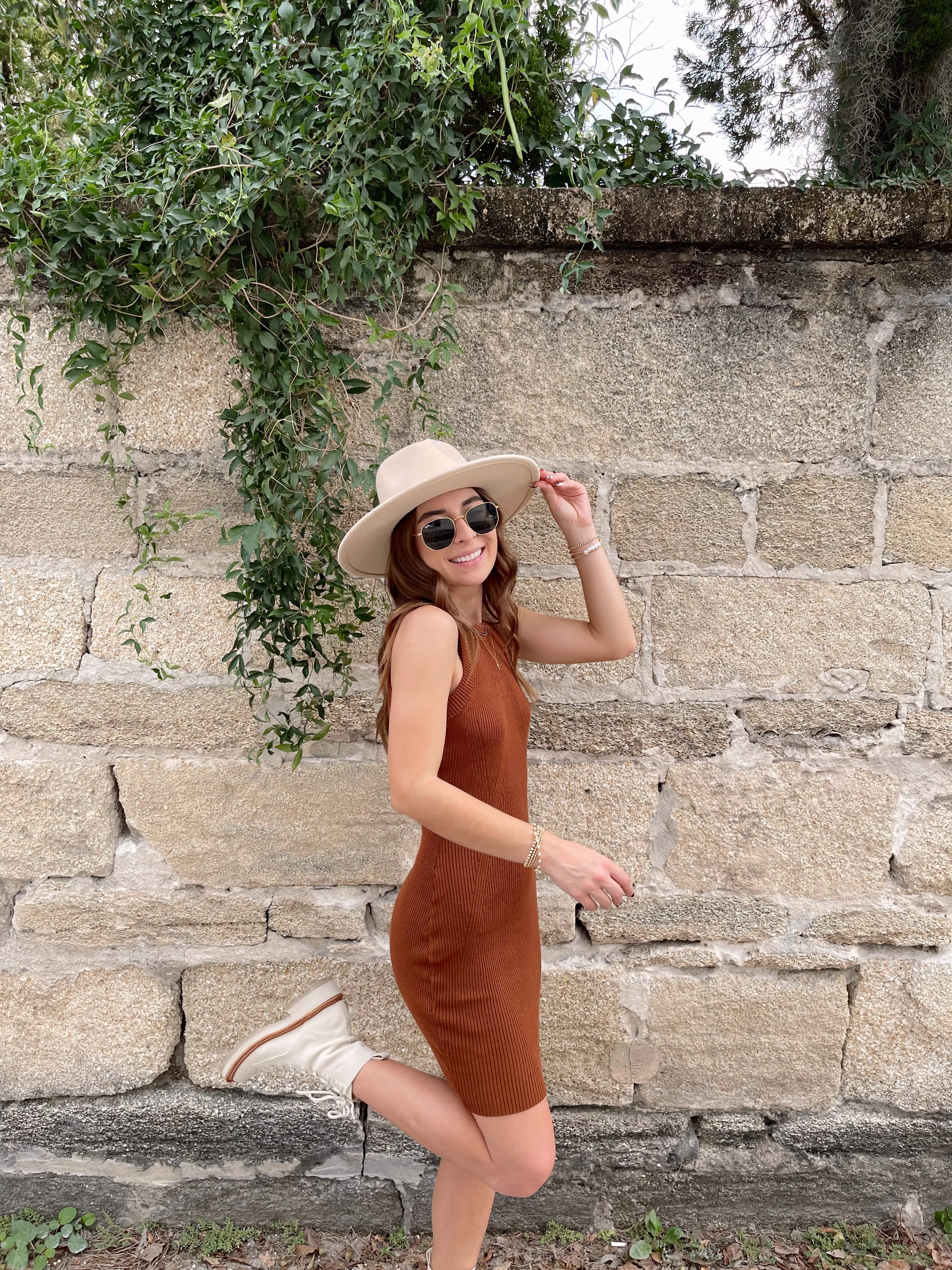 Cinnamon Knit Mini Dress