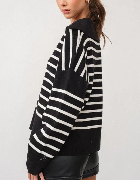 Collared Stripe Top
