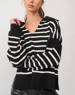 Collared Stripe Top