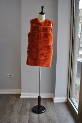 COPPER FAUX FUR VEST