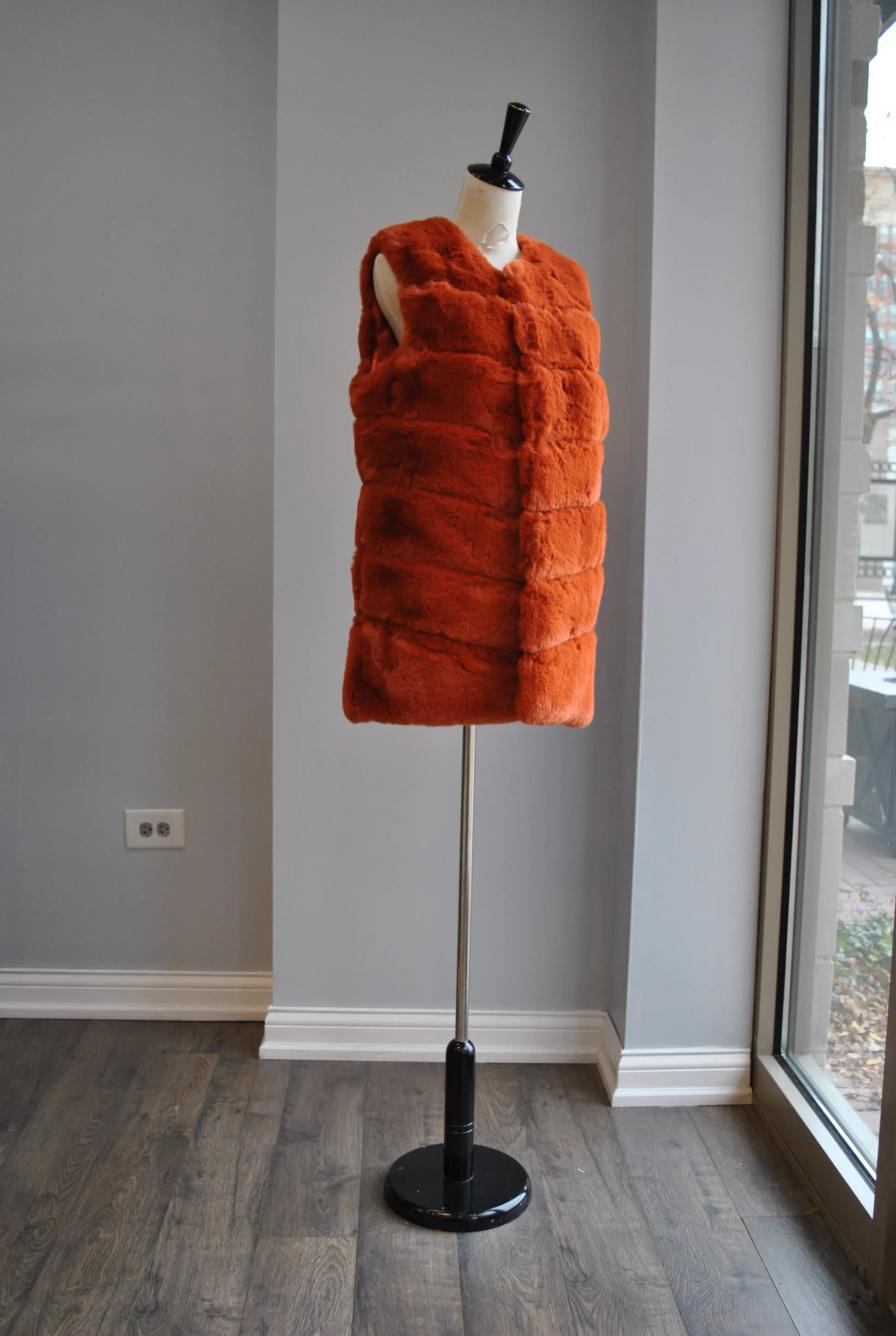 COPPER FAUX FUR VEST