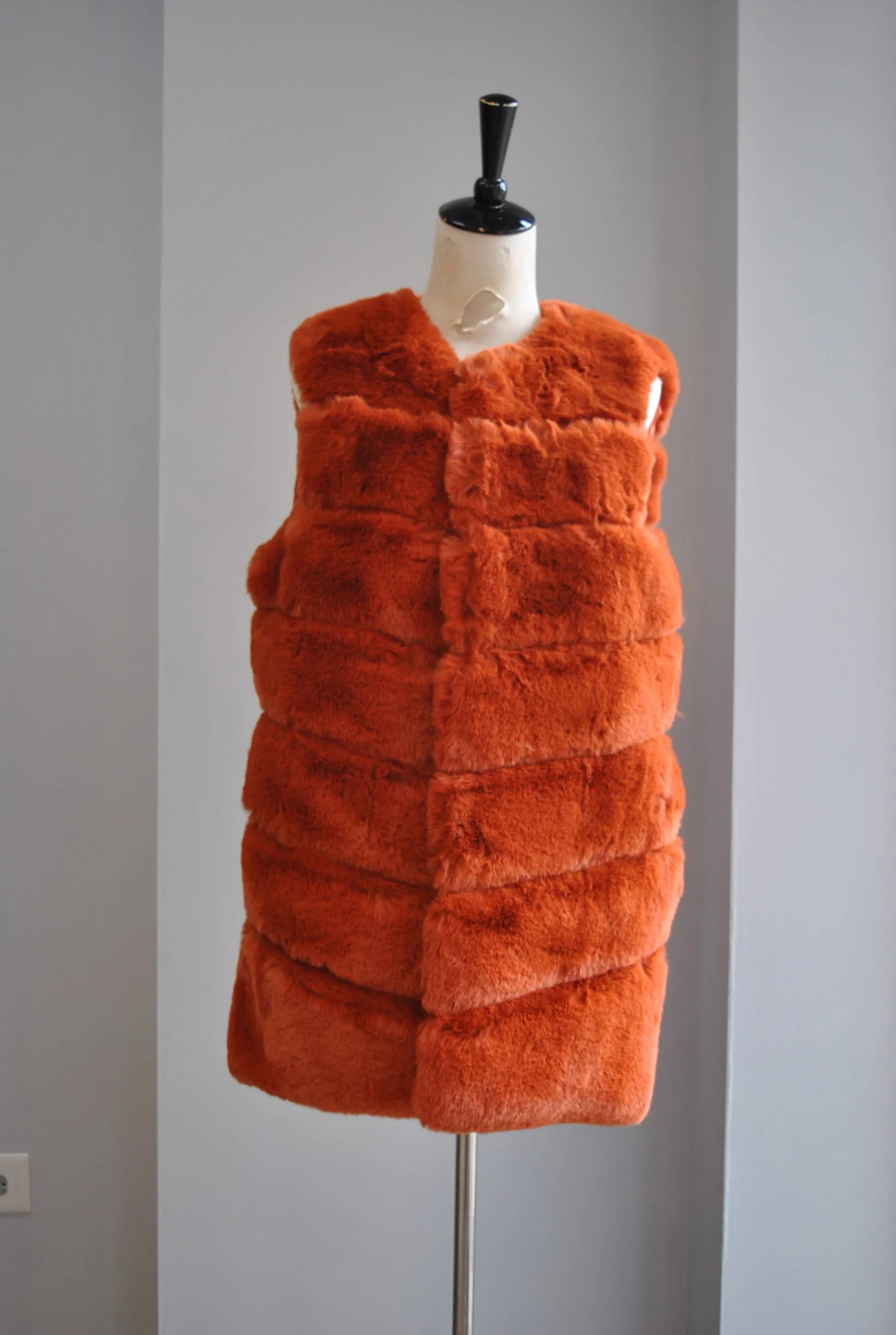 COPPER FAUX FUR VEST