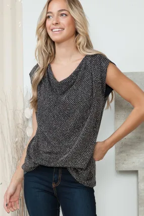 Cowl Neck Lurex Top-3 Colors*