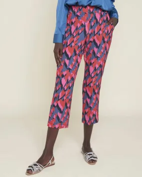 Cropped pants with high waist