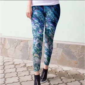 Custom Abalone Print Leggings in Full and Capri Lengths