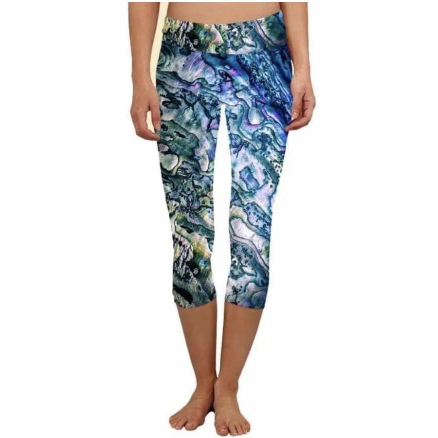 Custom Abalone Print Leggings in Full and Capri Lengths