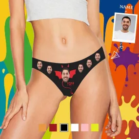 Custom Face&Name Underwear for Her Personalized Bat Lingerie Women's Classic Thongs Bachelorette Party Gift