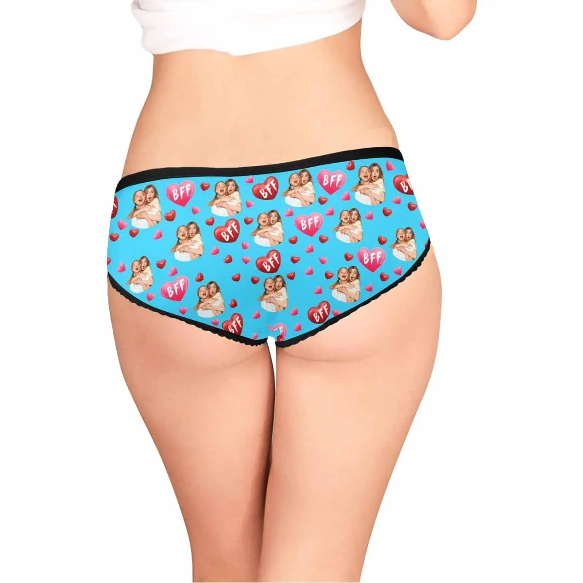 Custom Photo Underwear Personalized BFF Women's All Over Print High-cut Briefs Honeymoon Gift for Her