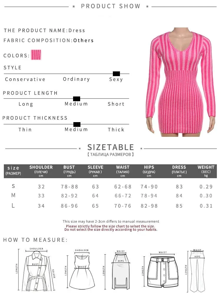 Cut-out Back Pink Striped Knit Mini Dress