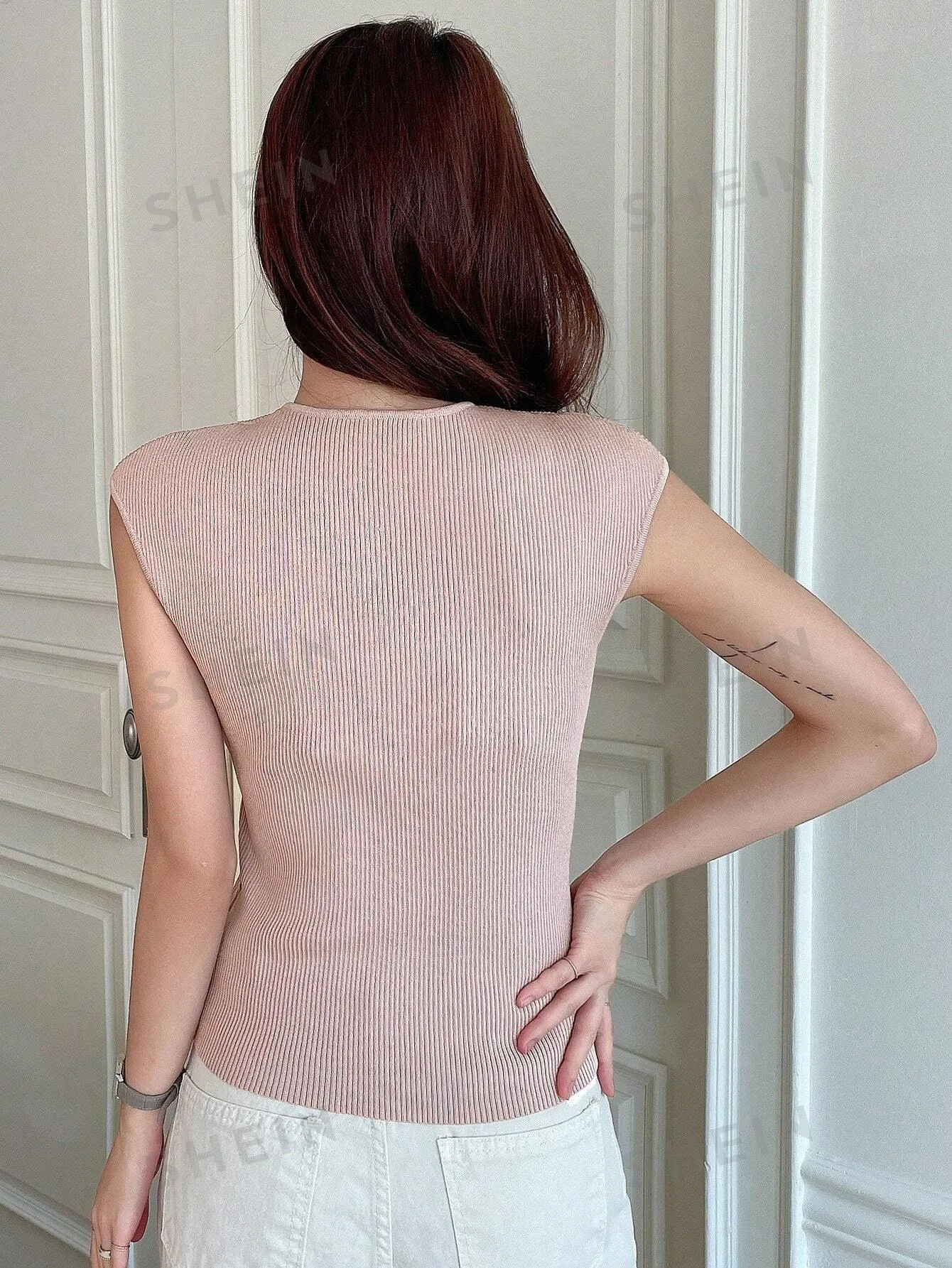 DAZY Solid Ribbed Knit Top