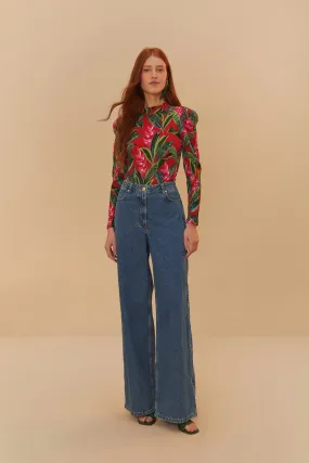 Denim High Waist Pants