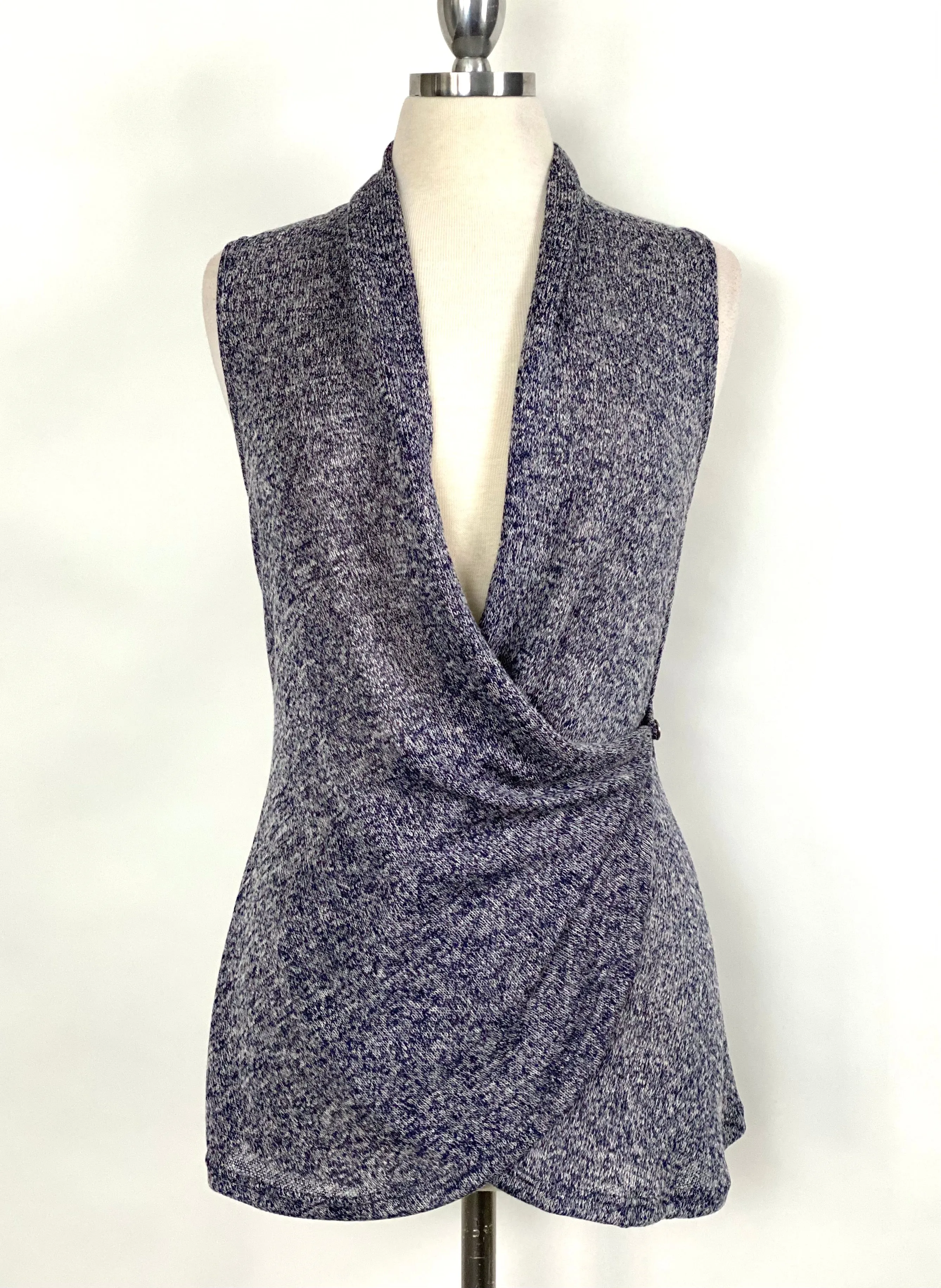 Draped Wrap Vest - Blue